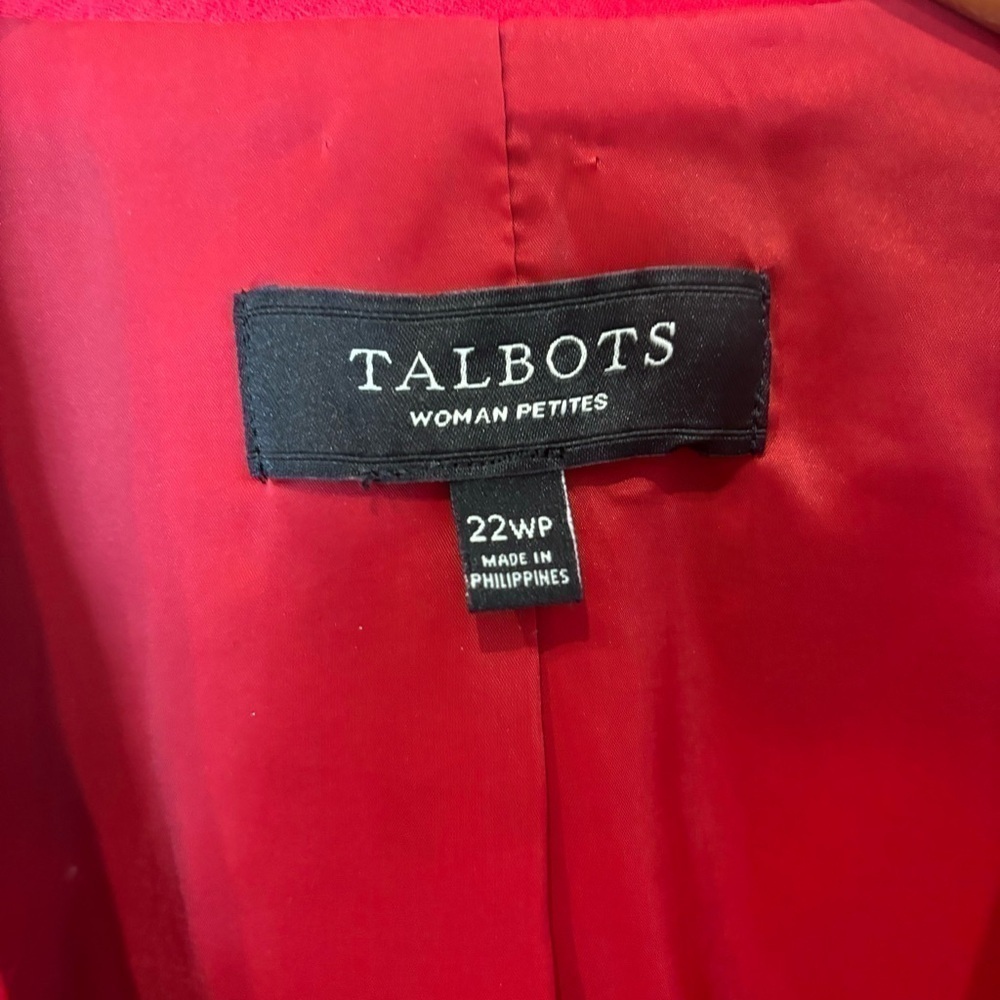 Talbots 22wp blazer wool blend stretch‎ red - Picture 4 of 9